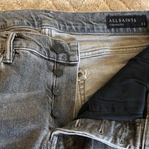 all saints cigarette jeans grey
